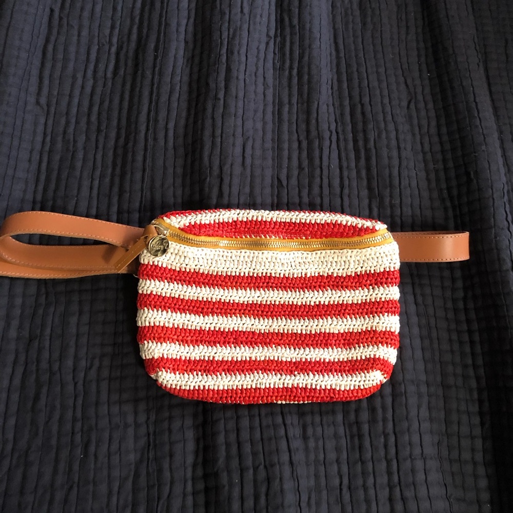 Clare V raffia fanny